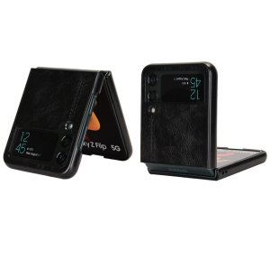 Case For Samsung Z Flip 4 Blue Ultra Thin PU Leather Protection Cover