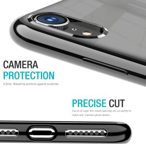 Case For iPhone Xr Clear Silicone With Black Edge