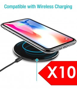 Cases For iPhone X Xs Bulk Pack of 10 X Clear Silicone With Black Edge