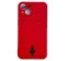 Silicone Card Holder Protection Case For iPhone 15 Plus in Red