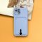 Silicone Card Holder Protection Case For iPhone 15 Plus in Lavender