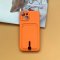 Case For iPhone 15 Silicone Card Holder Protection in Orange