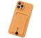 Silicone Card Holder Protection Case For iPhone 15 Pro Max in Orange