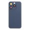 Glass Back For iPhone 15 Pro Max Blue Titanium Battery Door Camera Lens Bezel Magnetism Ring + Metal Plate Plain Without Logo