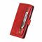 Flip Case For iPhone 13 Wallet with Zip and Card Holder Red