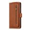 Flip Case For iPhone 13 Pro Wallet with Zip and Card Holder Brown