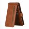 Flip Case For iPhone 13 Pro Wallet with Zip and Card Holder Brown