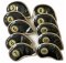 Leather Golf Club Headcovers Irons Set 10 Pcs Club Iron Head Covers in Black