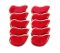 Leather Golf Club Headcovers Irons Set 10 Pcs Club Iron Head Covers in Red