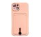 Silicone Card Holder Protection Case For iPhone 15 Plus in Pink