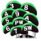 Golf Club Iron Head Covers Protector Headcover with window Set in green 10 Pcs