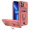 Case For iPhone 13 Pink Multi Function with Magnetic Ring Holder Camera Shutter