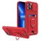 Case For iPhone 13 Pro Red Multi Function with Magnetic Ring Holder Camera