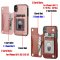 Case For iPhone 14 15 in Red Flip Leather Multi Card Holder