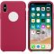 Case For iPhone X Smooth Liquid Silicone Rose Red