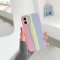 Case For iPhone 12 12 Pro Liquid Silicone Cover Rainbow Brighton Rock