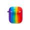 Case For Apple Airpods with Hanger Hole For LED Gay Pride Silicone Rainbow