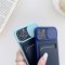 Case For iPhone 11 Pro Max in Cyan Ultra thin Case with Card slot Camera shutter