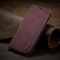 Flip Case For iPhone 13 Wallet in Burgundy Handmade Leather Magnetic Folio Flip