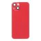 Glass Back For iPhone 14 Red Battery Door Camera Lens Bezel Magnetism Ring + Metal Plate Plain Without Logo