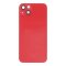 Glass Back For iPhone 14 Plus Red Battery Door Camera Lens Bezel Magnetism Ring + Metal Plate Plain Without Logo