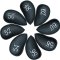 PU Leather Wedge Iron Head Covers Black 8 Pcs