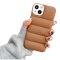 Case For iPhone 13 Pro Max Brown Puffer Down Jacket