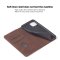 Flip Case For iPhone 15 Leather Multi Card Holder Phone Case Stand in Brown