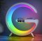 Wireless Charger Alarm Clock Speaker RGB Night Light Charging Station Black