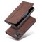 Flip Case For iPhone 15 Leather Multi Card Holder Phone Case Stand in Brown