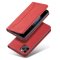 Flip Case For iPhone 15 Leather Multi Card Holder Phone Case Stand in Red