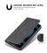 Flip Case For iPhone 15 Leather Multi Card Holder Phone Case Stand in Black