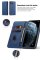 Flip Case For iPhone 15 Plus Leather Multi Card Holder Phone Case Stand in Blue