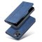 Flip Case For iPhone 15 Leather Multi Card Holder Phone Case Stand in Blue