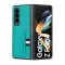 Case For Samsung Z Fold 4 Green Litchi PU Leather Retro Card Holder