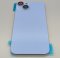 Glass Back For iPhone 14 Blue Battery Door Camera Lens Bezel Magnetism Ring + Metal Plate Plain Without Logo