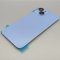 Glass Back For iPhone 14 Blue Battery Door Camera Lens Bezel Magnetism Ring + Metal Plate Plain Without Logo