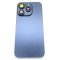 Glass Back For iPhone 15 Pro Blue Titanium Battery Door Camera Lens  Bezel Magnetism Ring + Metal Plate Plain Without Logo