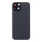 Glass Back For iPhone 15 Black Battery Door Camera Lens Bezel Magnetism Ring + Metal Plate Plain Without Logo