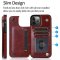 Case For iPhone 14pm 15pm in Red Flip Leather Multi Card Holder