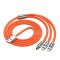 Fast Charging Cable For Mobile Phone 3 in 1 120W Orange Zinc Alloy LED