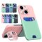 Case For iPhone 14 Plus in Black Blue Card Holder Lens Protector Stand