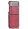 Case For Samsung Z Flip 4 Red Ultra Thin PU Leather Protection Cover